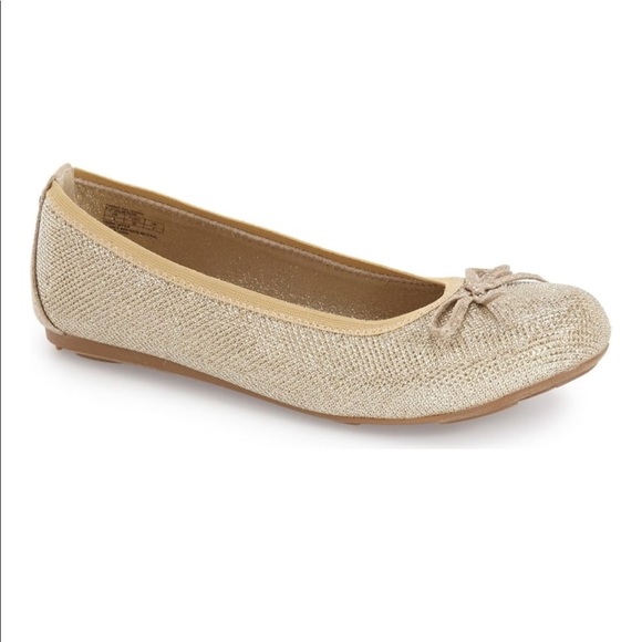 stuart weitzman gold flats